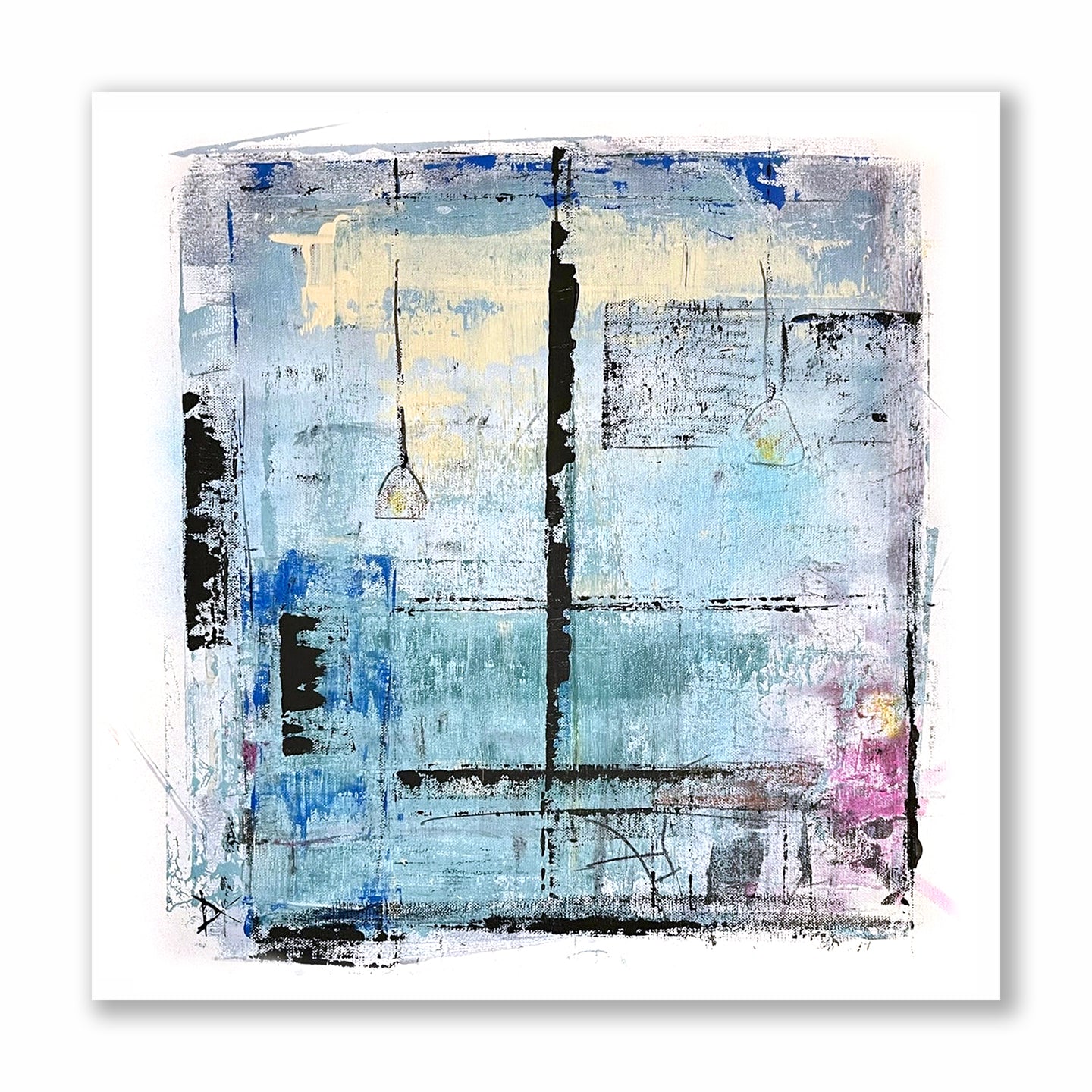 Girl in the Window Wearing Pink - Greetings Card